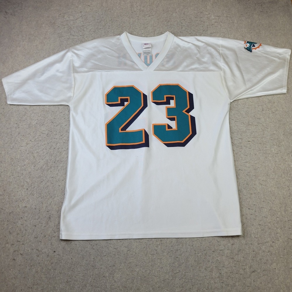 Vintage Miami Dolphins #23 Ronnie Brown Jersey Mens Large White NFL Football